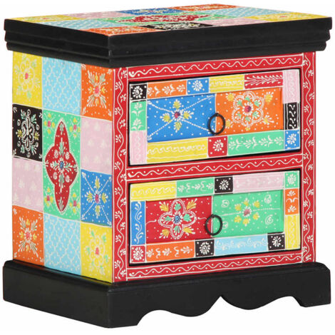 Bedside Cabinet Multicolour 40 x 35 x 45 cm Solid mango wood vidaXL