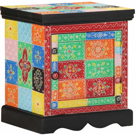 Bedside Cabinet Multicolour 40x35x45 cm Solid Wood Mango vidaXL