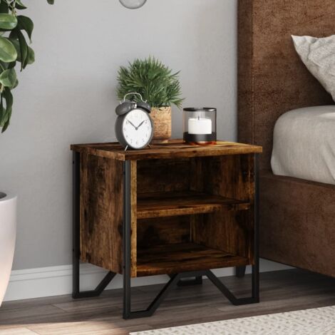 Bedside Cabinet Smoked Oak 2 pcs 40x30x40 cm Engineered Wood vidaXL