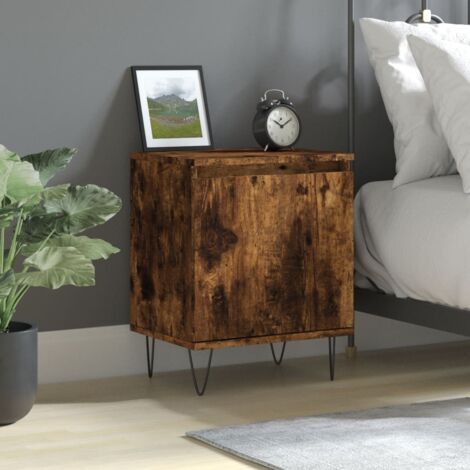 Bedside Cabinet Smoked Oak 40x30x50 cm Engineered Wood vidaXL