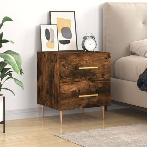 Bedside Cabinet Smoked Oak 40x35x47.5 cm Engineered Wood vidaXL