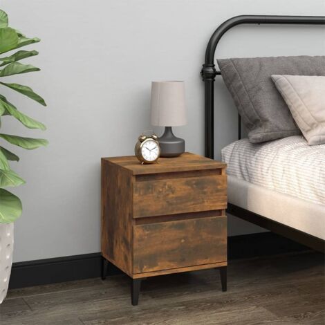 Bedside Cabinet Smoked Oak 40x35x50 cm vidaXL