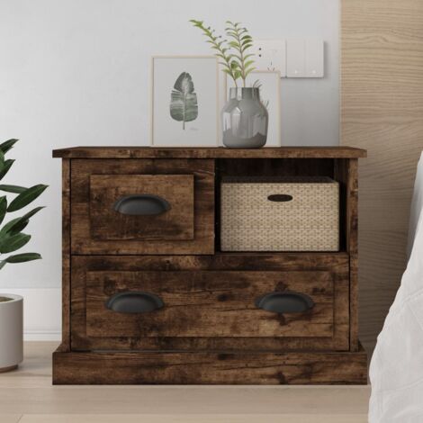 Bedside Cabinet Smoked Oak 60x39x45 cm vidaXL
