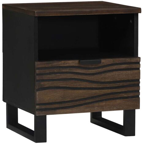 Bedside Cabinet Walnut 40 x 33 x 46 cm Solid mango wood vidaXL