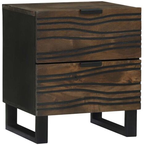 Bedside Cabinet Walnut 40 x 33 x 46 cm Solid mango wood vidaXL