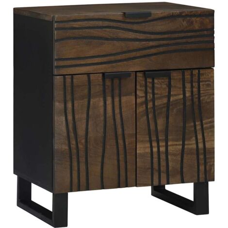 Bedside Cabinet Walnut 50 x 33 x 60 cm Solid mango wood vidaXL