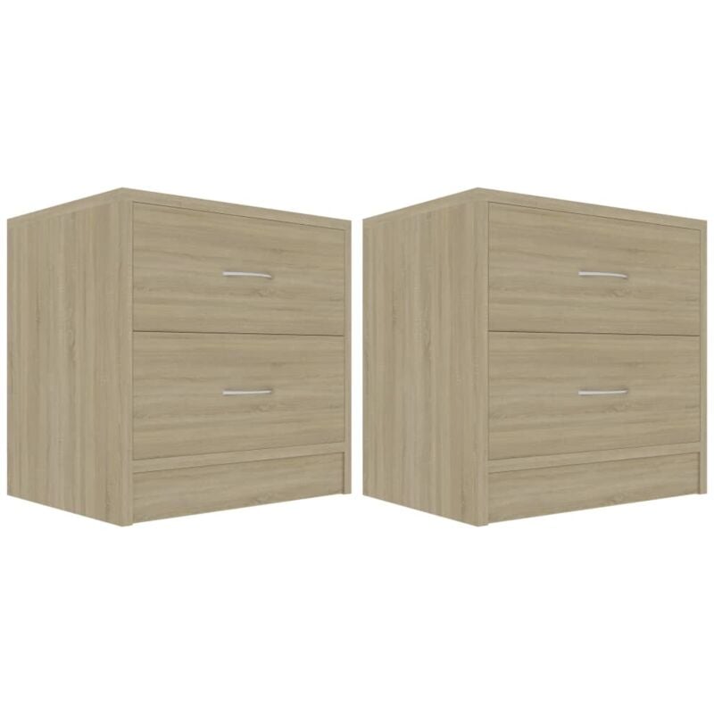 Bedside Cabinets 2 pcs Sonoma Oak 40x30x40 cm Engineered Wood Vidaxl