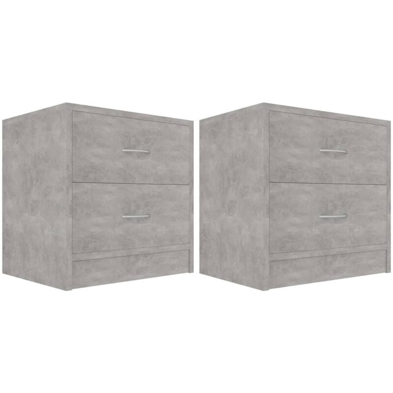 Bedside Cabinets 2 pcs Concrete Grey 40x30x40 cm Engineered Wood Vidaxl