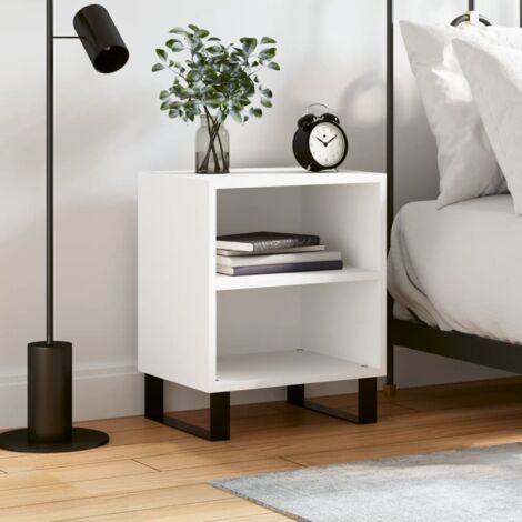 Bedside Cabinet White 40x30x50 cm Engineered Wood vidaXL