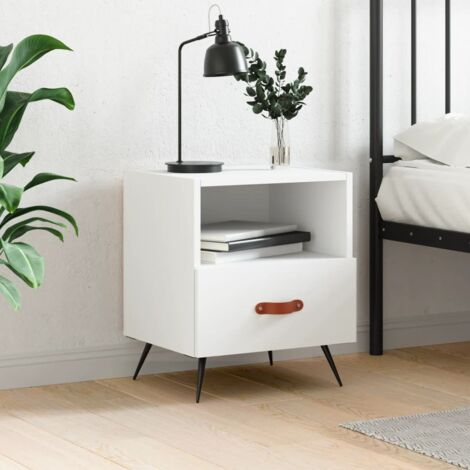 Bedside Cabinet White 40x35x47.5 cm Engineered Wood vidaXL