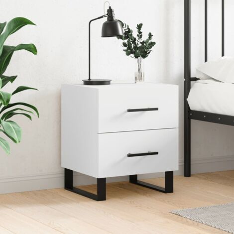 Bedside Cabinet White 40x35x47.5 cm Engineered Wood vidaXL