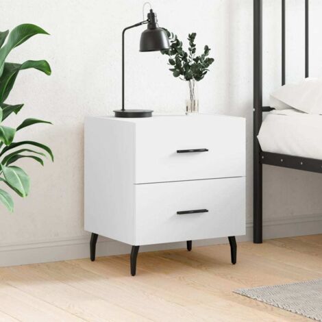 Bedside Cabinet White 40x35x47.5 cm Engineered Wood vidaXL