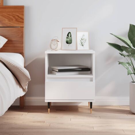 Bedside Cabinet White 40x35x50 cm Engineered Wood vidaXL