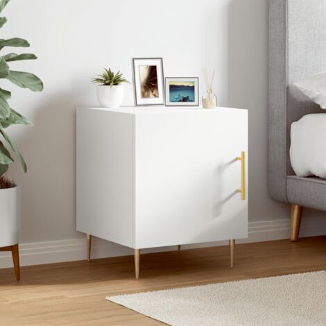 Bedside Cabinet White 40x40x50 cm Engineered Wood vidaXL