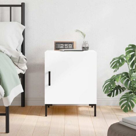Bedside Cabinet White 40x40x50 cm Engineered Wood vidaXL