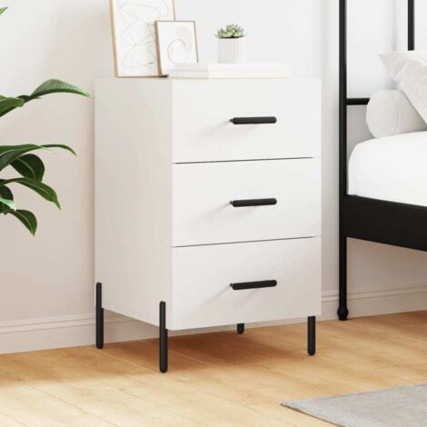 Bedside Cabinet White 40x40x66 cm Engineered Wood vidaXL