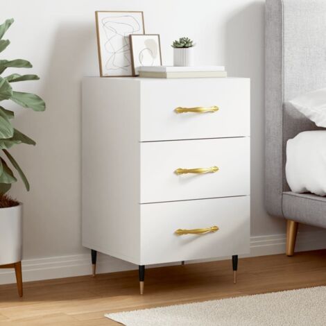 Bedside Cabinet White 40x40x66 cm Engineered Wood vidaXL