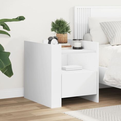 Bedside Cabinet White 45x50x50 cm Engineered Wood vidaXL