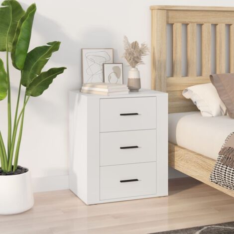 Bedside Cabinet White 50x36x60 cm Engineered Wood vidaXL
