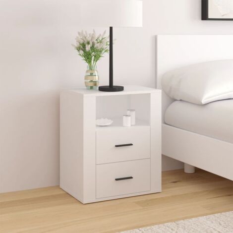 Bedside Cabinet White 50x36x60 cm Engineered Wood vidaXL