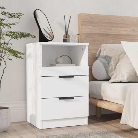 Bedside Cabinet White Engineered Wood vidaXL