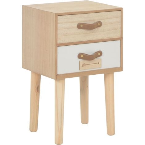 Bedside Cabinet with 2 Drawers 30x25x49.5 cm Solid Pinewood