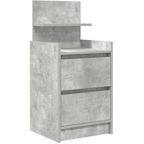 Bedside Cabinet with 2 Drawers Concrete Grey 38x34x80 cm vidaXL