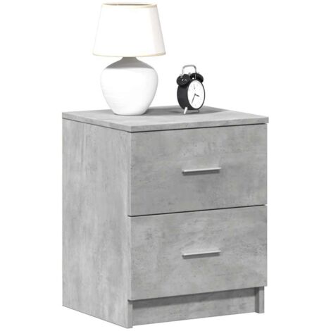 Bedside Cabinet with 2 Drawers Concrete Grey 40x36x50 cm vidaXL