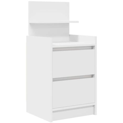 Bedside Cabinet with 2 Drawers White 38x34x80 cm vidaXL