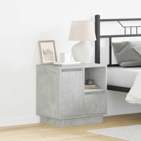 Bedside Cabinet with 2 pcs Concrete grey 50 x 34.5 x 50 cm vidaXL