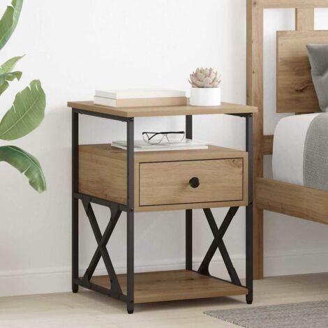 Bedside Cabinet with Drawer 2 pcs Artisan Oak 40 x 42 x 55 cm vidaXL