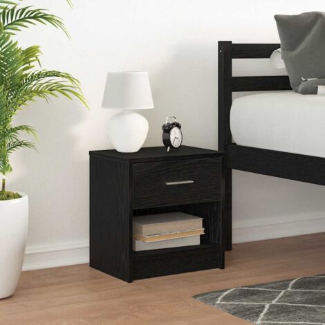 Bedside Cabinet with Drawer Black 39x28x41 cm vidaXL