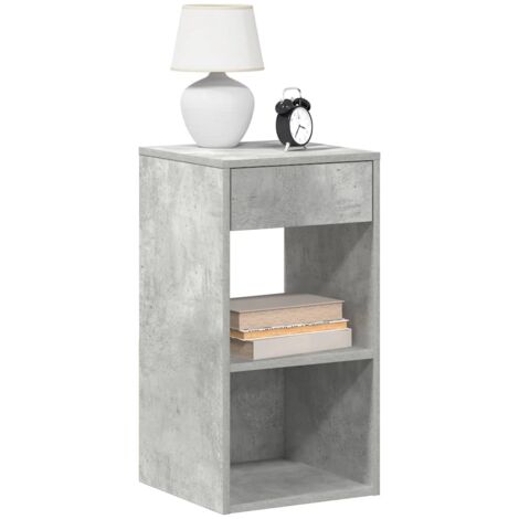 Bedside Cabinet with Drawer Concrete Grey 35x34x66.5 cm vidaXL