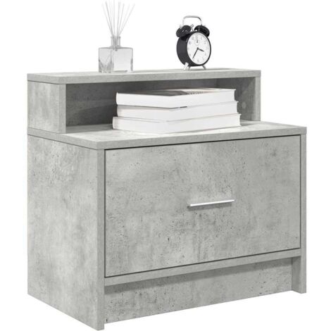 Bedside Cabinet with Drawer Concrete Grey 51x31x47 cm vidaXL