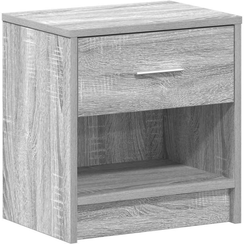 Bedside Cabinet With Drawer Grey Sonoma 39x28x41 Cm Vidaxl
