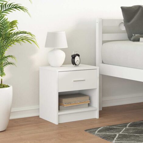 Bedside Cabinet with Drawer White 39x28x41 cm vidaXL