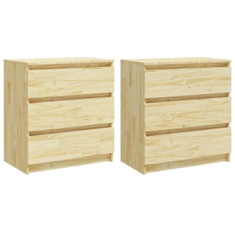 Bedside Cabinets 2 pcs 60x36x64 cm Solid Pinewood vidaXL