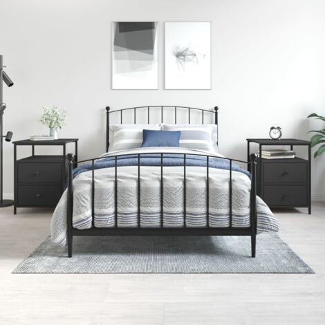 Bedside Cabinets 2 pcs Black 44x45x60 cm Engineered Wood vidaXL
