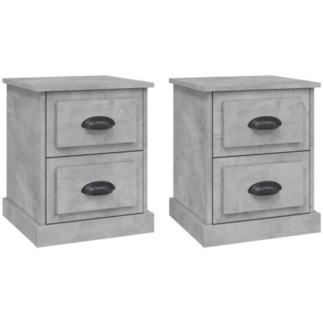 Bedside Cabinets 2 pcs Concrete Grey 39x39x47.5 cm Engineered Wood vidaXL