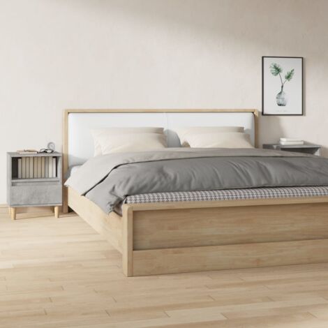 Bedside Cabinets 2 pcs Concrete Grey 40x35x50 cm vidaXL