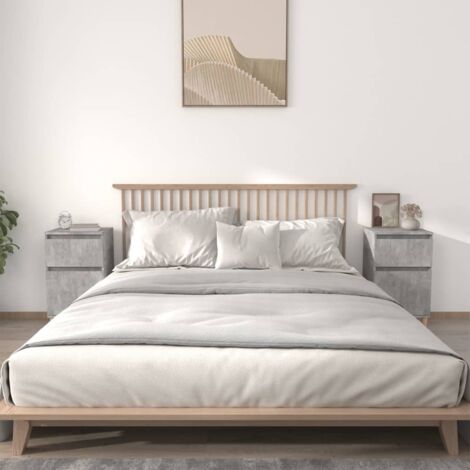 Bedside Cabinets 2 pcs Concrete Grey 40x35x70 cm vidaXL