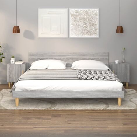 Bedside Cabinets 2 pcs Grey Sonoma Engineered Wood vidaXL