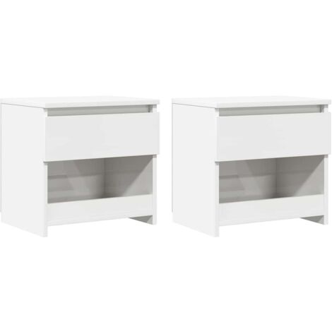 Bedside Cabinets 2 pcs High Gloss White 40x30x39 cm Engineered Wood vidaXL