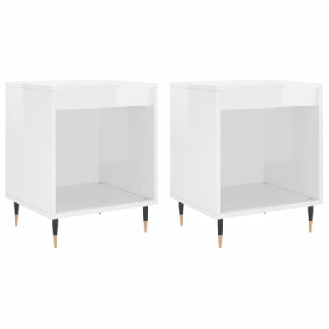 Bedside Cabinets 2 pcs High Gloss White 40x35x50 cm Engineered Wood vidaXL