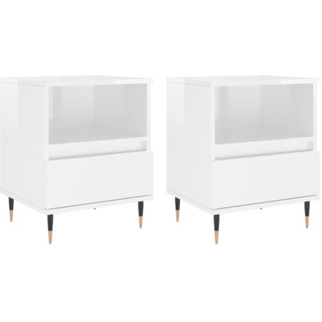 Bedside Cabinets 2 pcs High Gloss White 40x35x50 cm Engineered Wood vidaXL