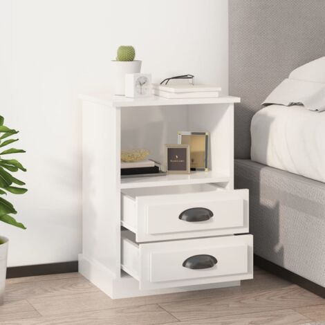 Bedside Cabinets 2 pcs High Gloss White 43x36x60 cm vidaXL