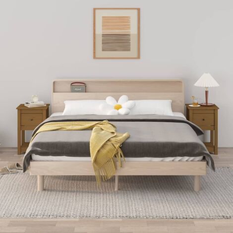 Bedside Cabinets 2 pcs Honey Brown 40x35x61.5cm Solid Wood Pine vidaXL