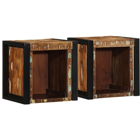 Bedside Cabinets 2 pcs Multicolour 40x35x40 cm Solid Wood Reclaimed vidaXL