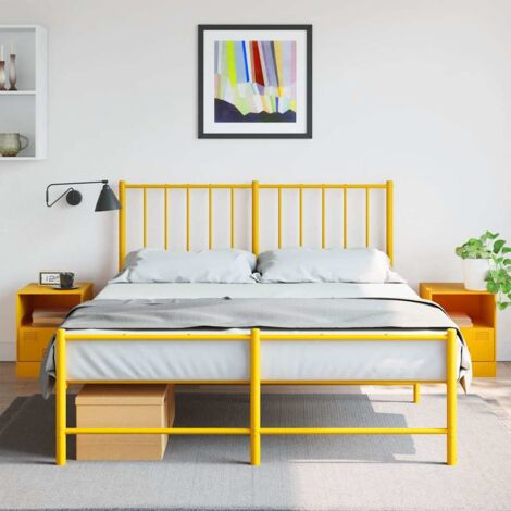 Bedside Cabinets 2 pcs Mustard Yellow 34.5x39x44 cm Steel vidaXL
