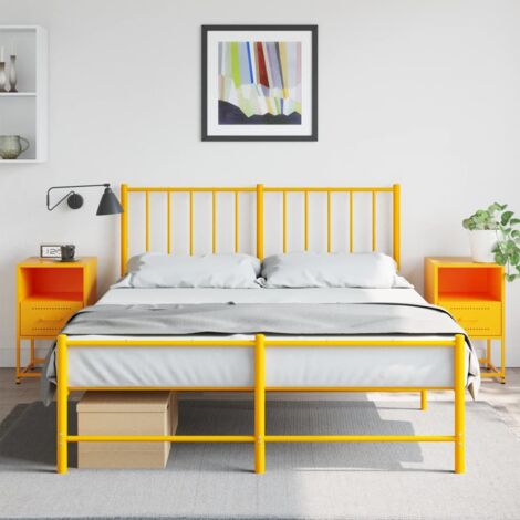 Bedside Cabinets 2 pcs Mustard Yellow 36x39x60.5 cm Steel vidaXL